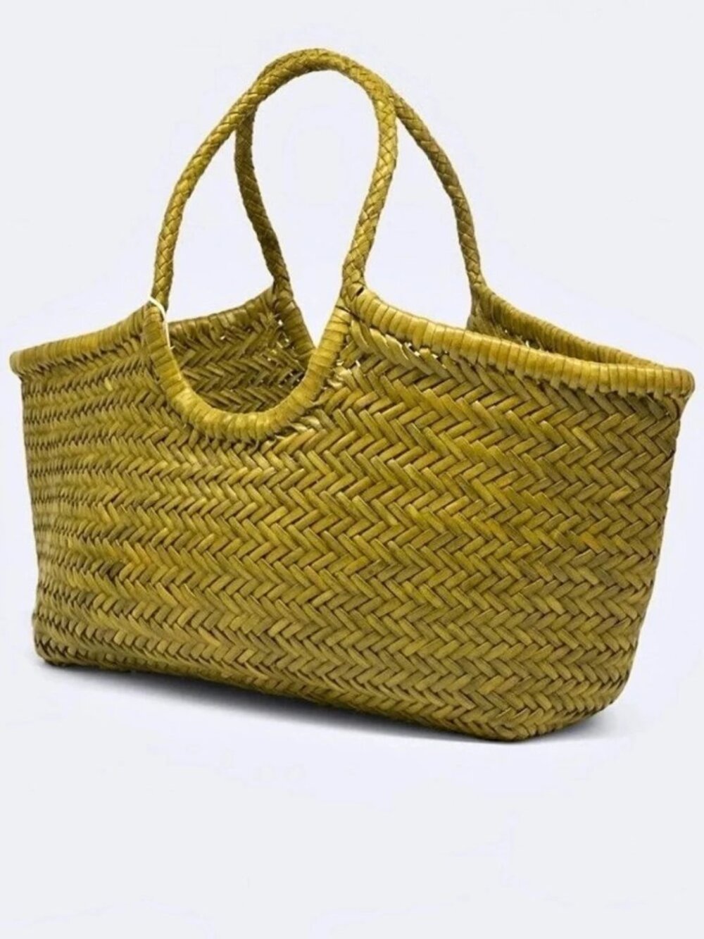 Dragon Diffusion Olive Green Straw Tote